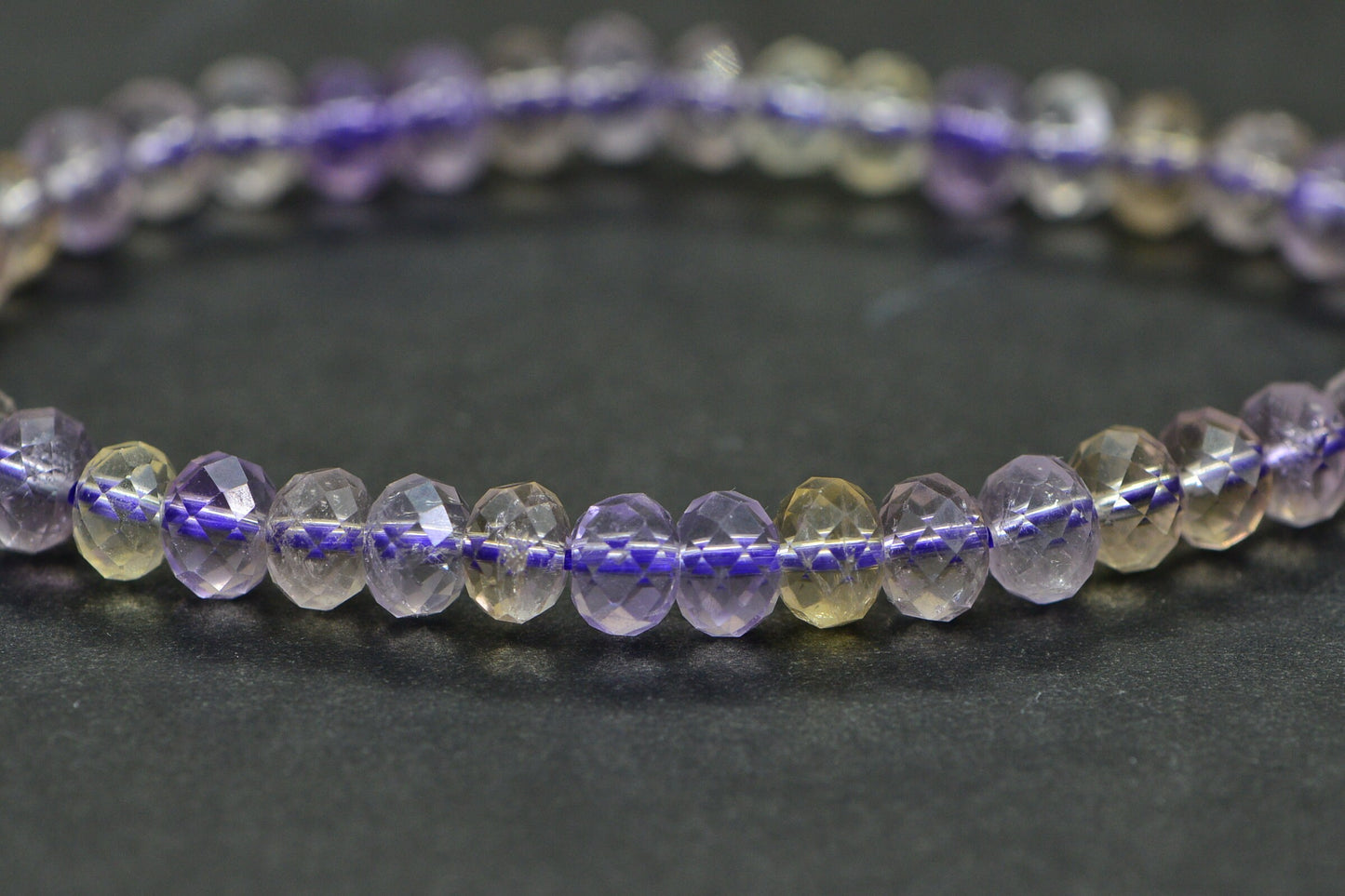 Genuine Ametrine Bracelet Healing Crystal Chakra Bracelet Stretch Adjustable