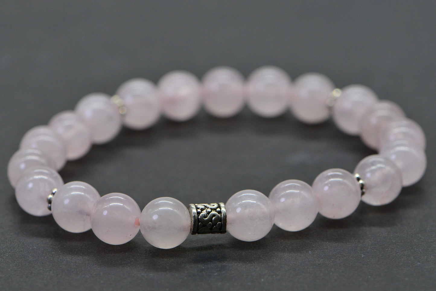 Rose Quartz Bracelet: 8mm Round Gemstone Beads, Love Bracelet