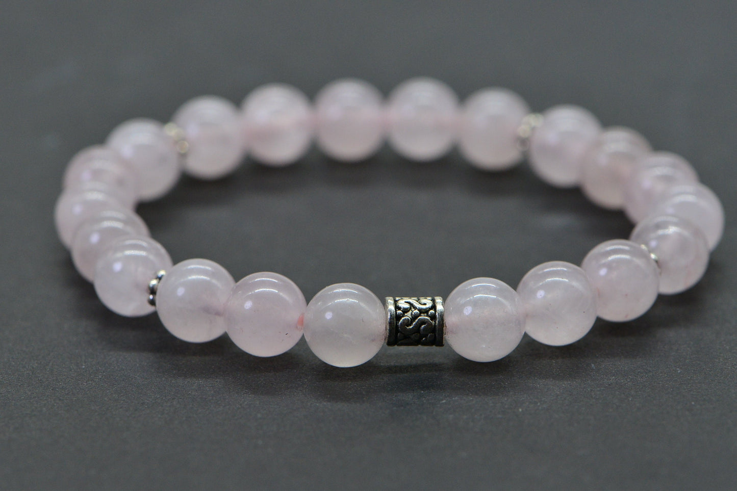 Rose Quartz Bracelet: 8mm Round Gemstone Beads, Love Bracelet