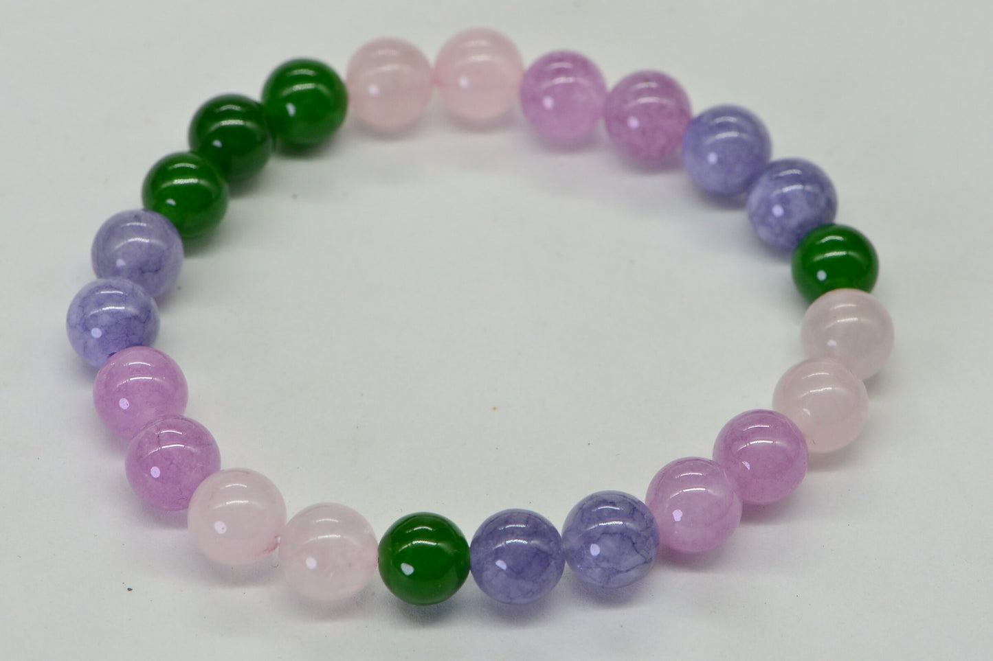 Rose Quartz Beaded Bracelet: Kunzite, Tanzanite & Jade Gemstones