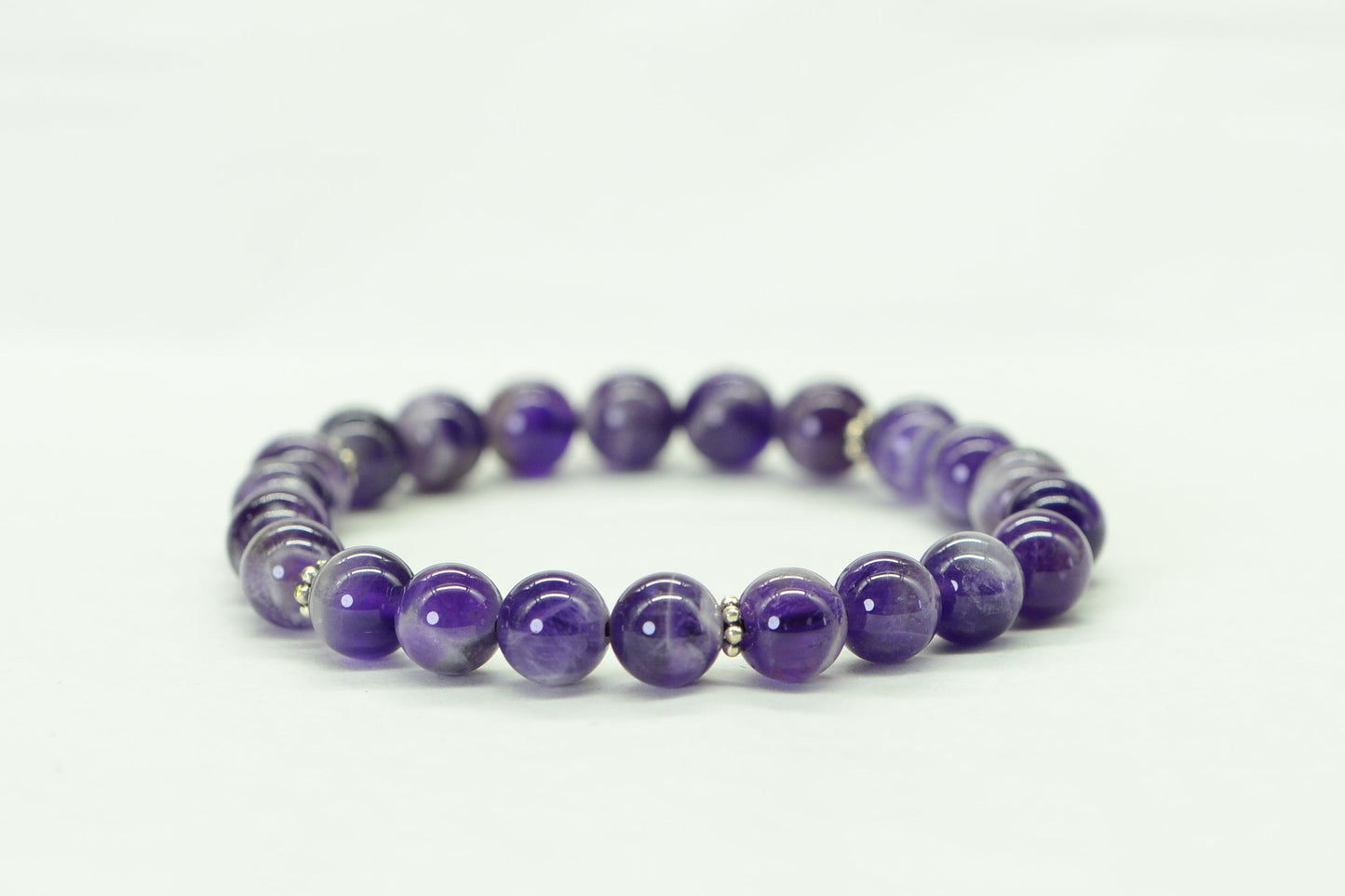 Natural Amethyst 8 mm Beaded Bracelet Gemstone Bracelet