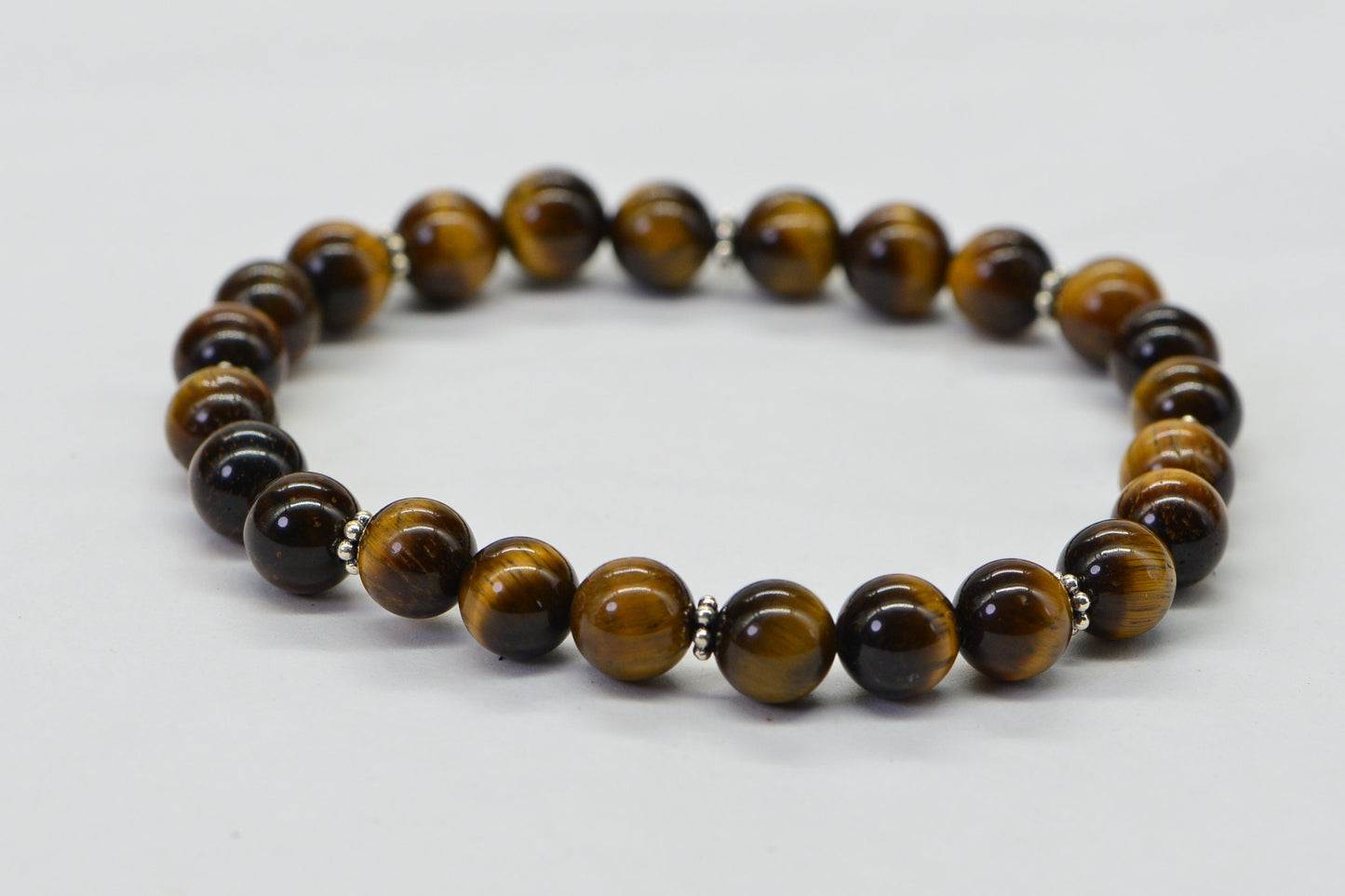 Tiger Eye  Man's Bracelet 8mm Round Beads Protection Bracelet Natural Gemstone Girt For Him