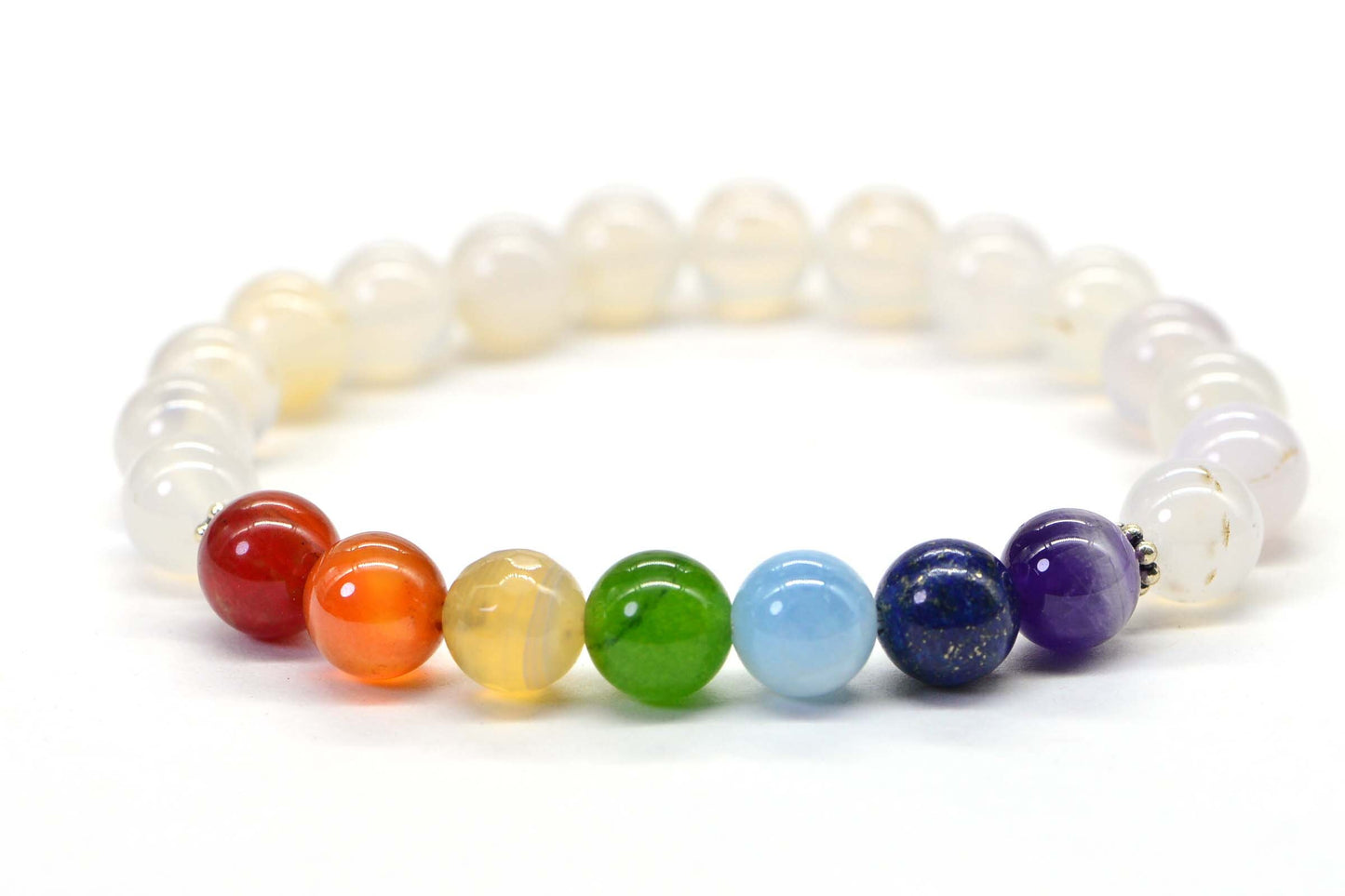 Chakra Bracelet: Labradorite, Agate, Carnelian, Citrine, Jade, Lapis, Amethyst Gemstones
