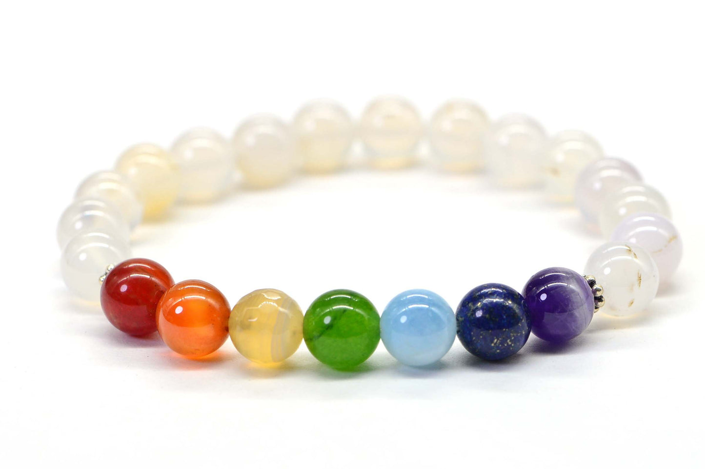 Chakra Bracelet: Labradorite, Agate, Carnelian, Citrine, Jade, Lapis, Amethyst Gemstones