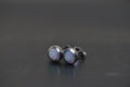 White Opal Earrings Bezel Set Round Sterling Silver Minimalist Everyday Studs Birthstone October Birthday Gift white opal earrings