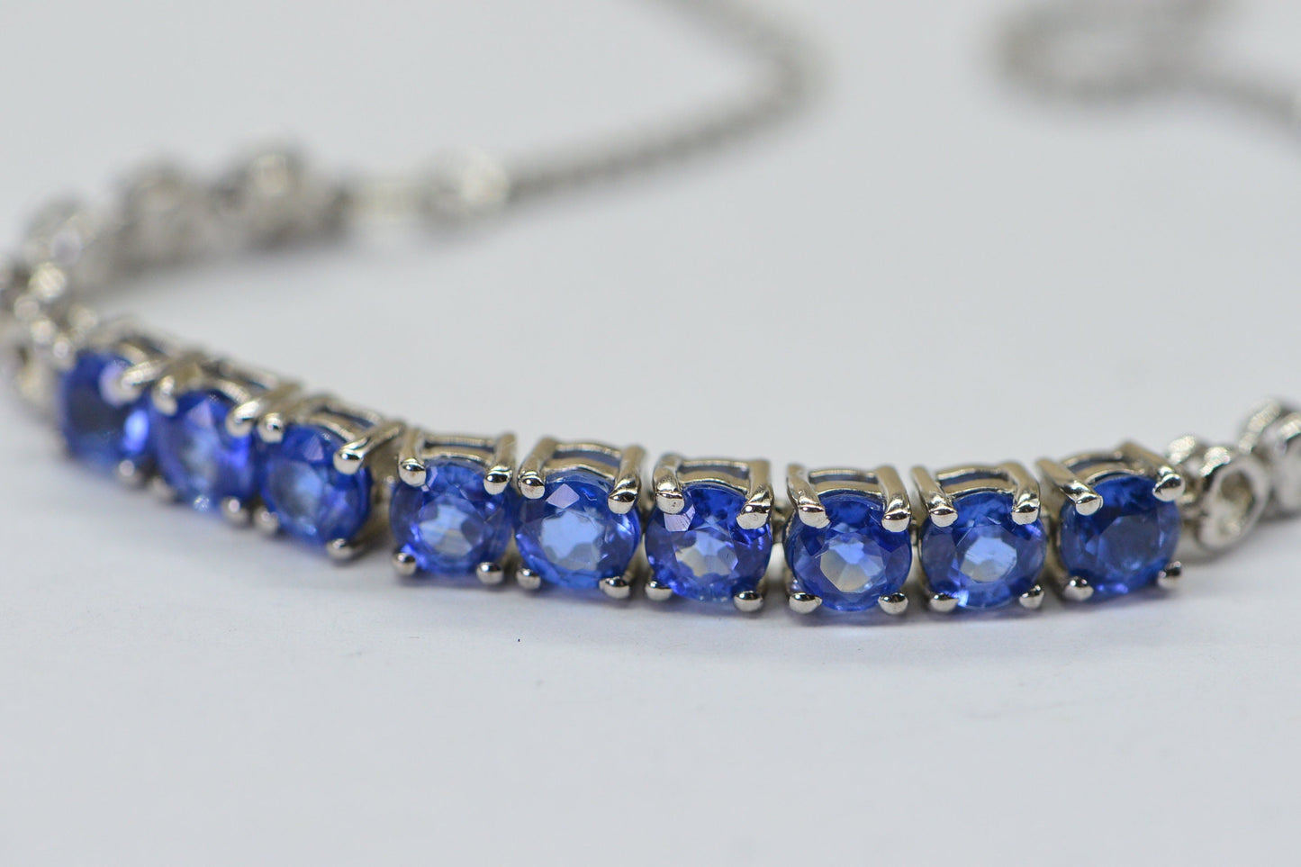 Blue Topaz Sterling Silver Bolo Bracelet - September Birthstone