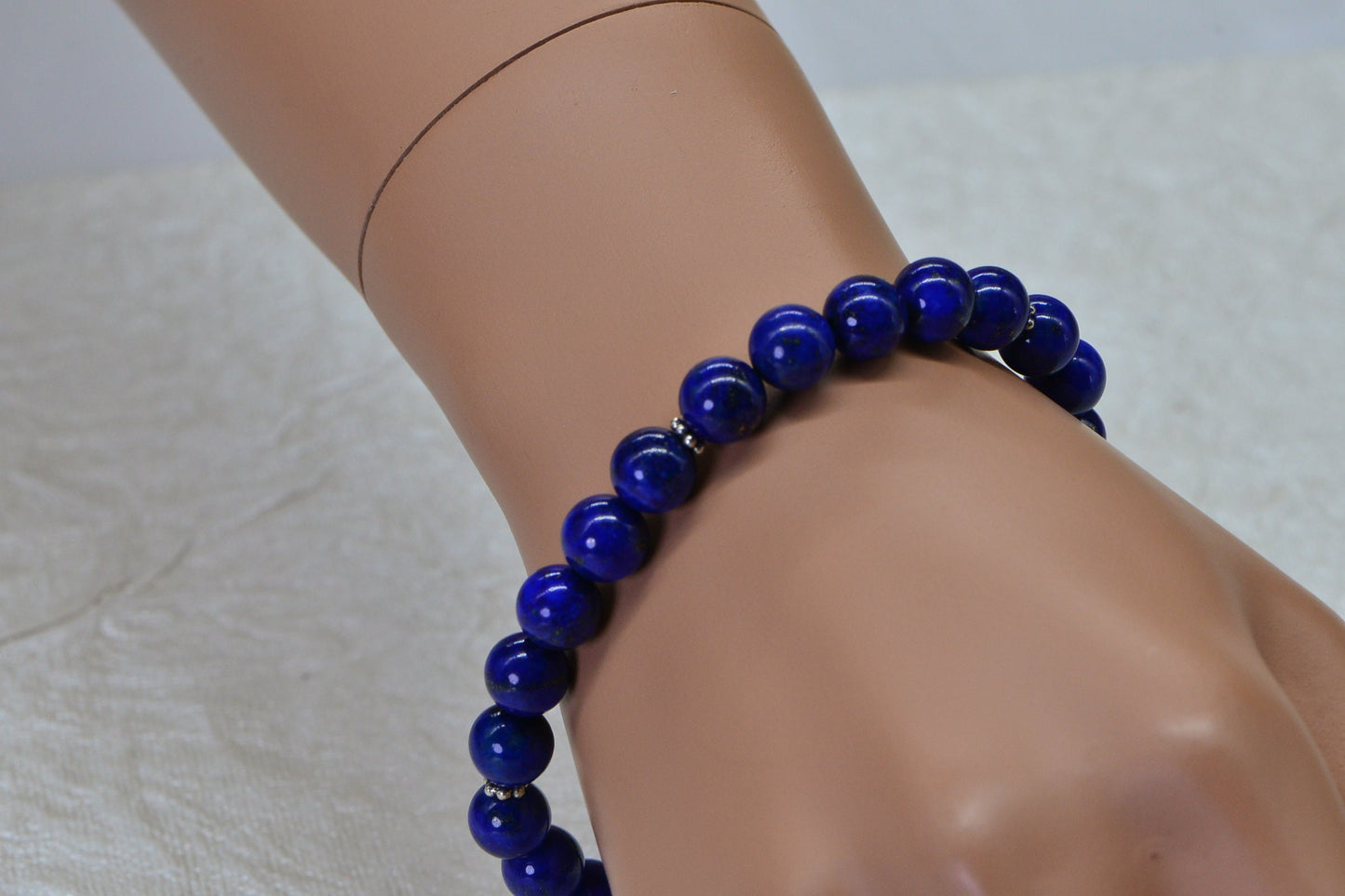Ginuine Lapis Lazuli 8 mm Round Beads Bracelet