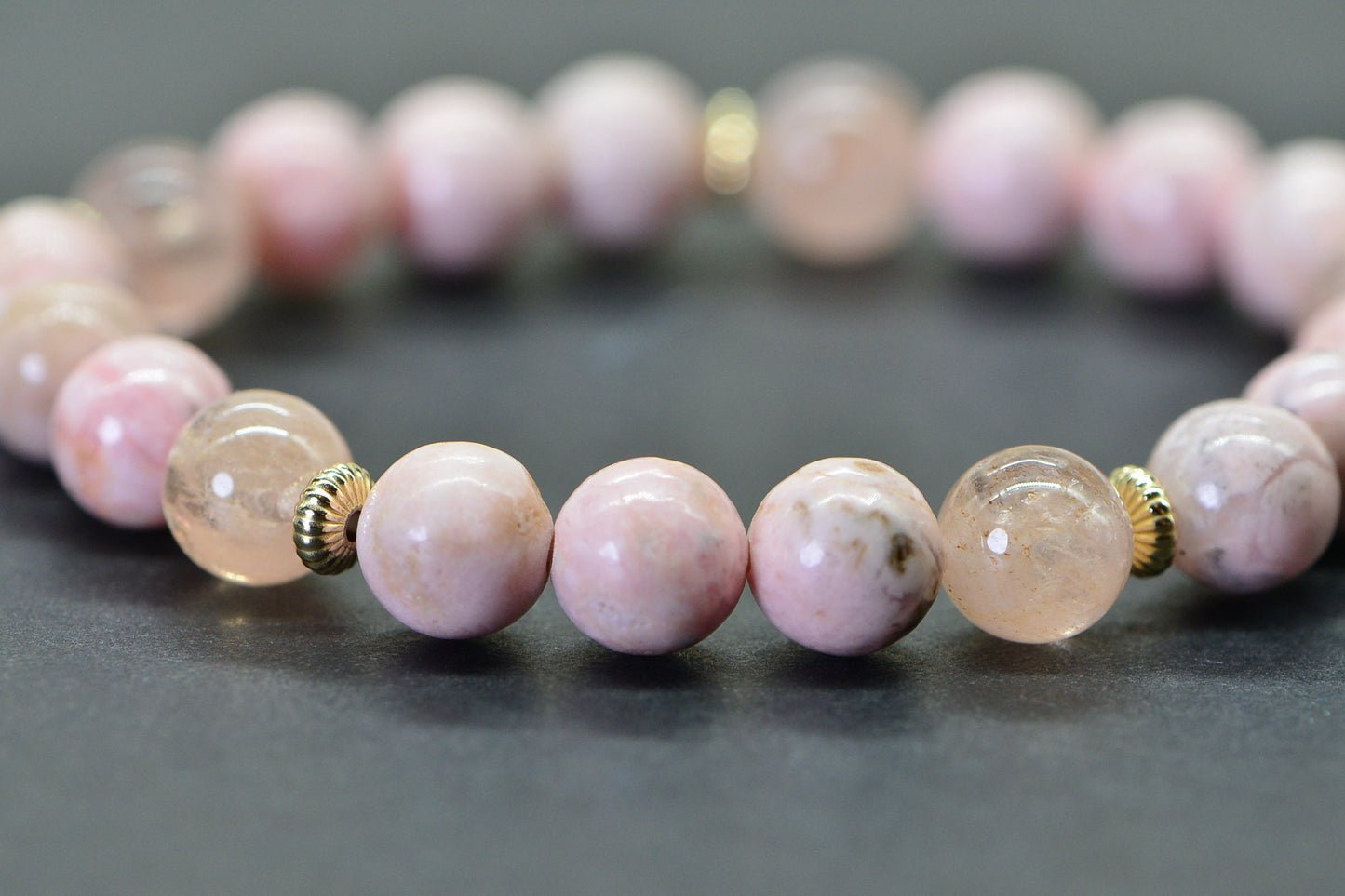 Morganite and Pink Opal 14K gold filled Bracelet Crystal Chackra