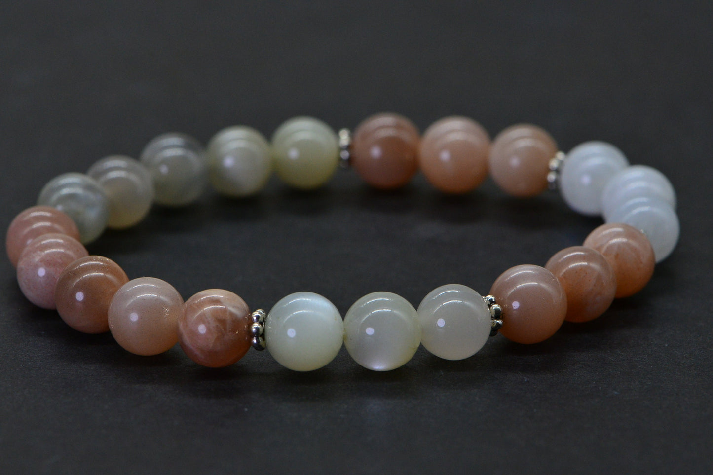 Moonstone Beaded Bracelet: 8mm Chakra Yoga Bracelet