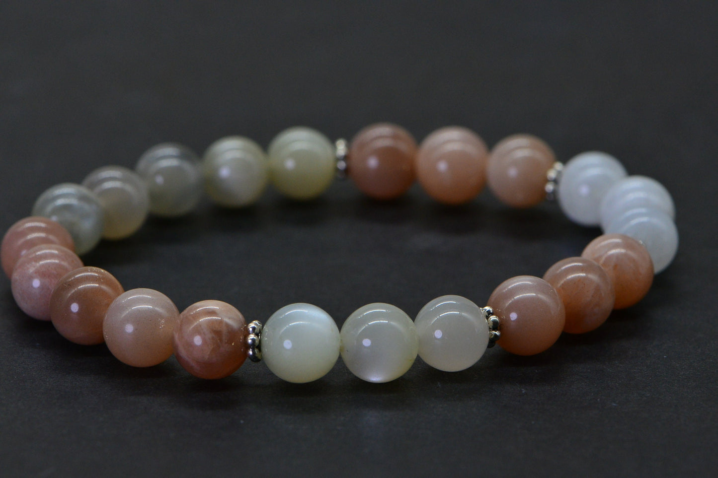 Moonstone Beaded Bracelet: 8mm Chakra Yoga Bracelet