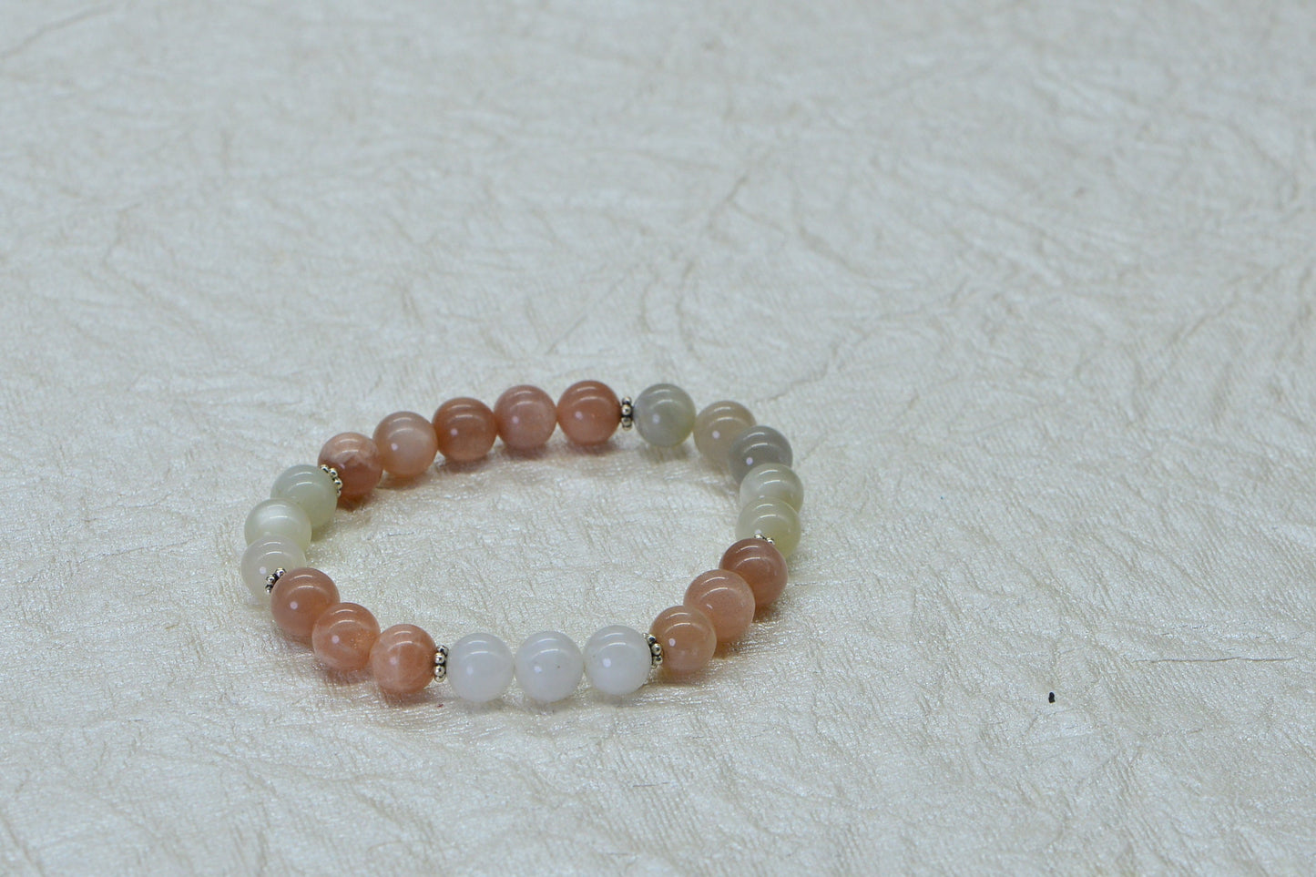 Moonstone Beaded Bracelet: 8mm Chakra Yoga Bracelet