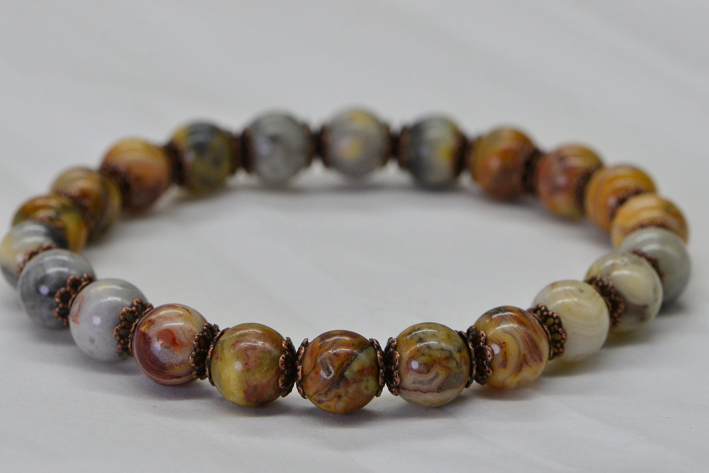 Crazy Lace Agate Stretch Bracelet