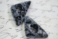 Triangle Gabbro Jasper Cabochon: Black Gemstone (32X18X4mm)