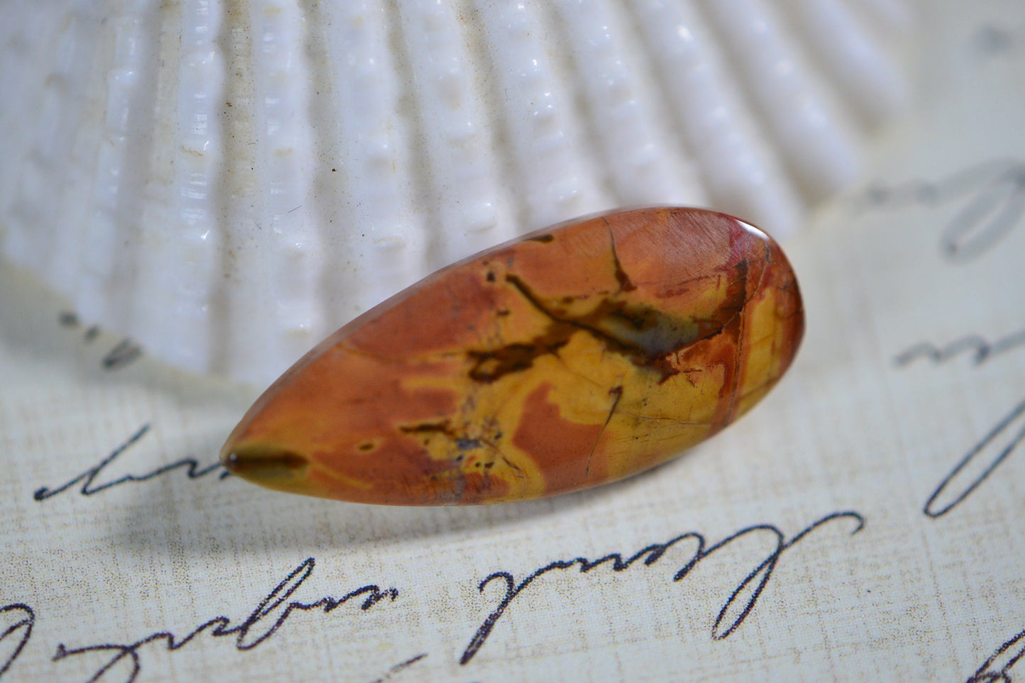 Cherry Creek Jasper Cabochon: Freeform Gemstone for Ring or Pendant