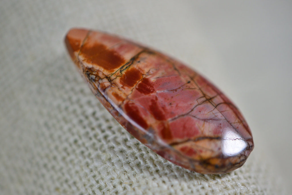 Cherry Creek Jasper Cabochon: Freeform Gemstone (27x11.8x4.3mm)