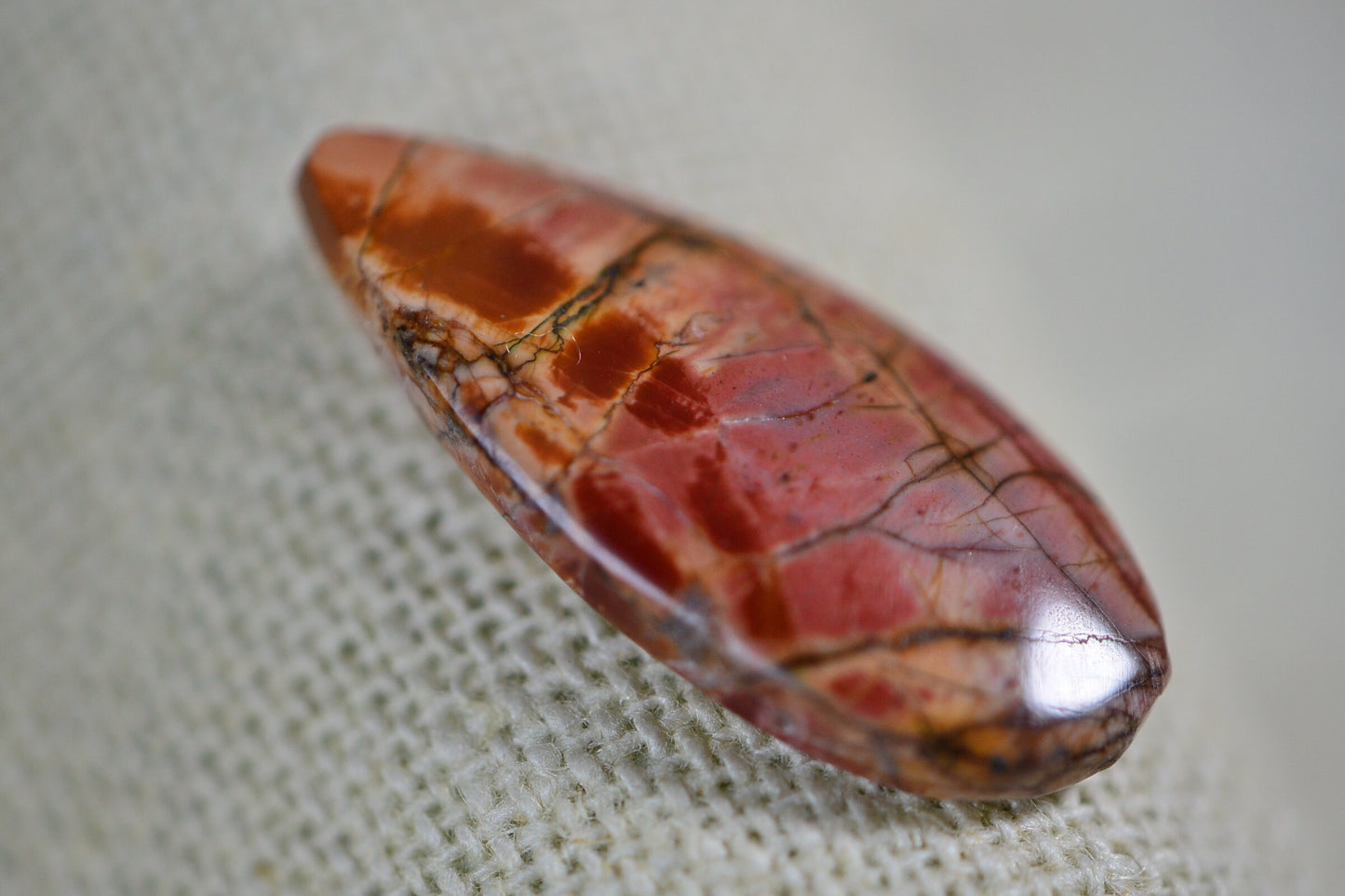 Cherry Creek Jasper Cabochon: Freeform Gemstone (27x11.8x4.3mm)