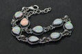 Sterling Silver Fire Opal Bracelet: Handmade Gemstone Jewelry