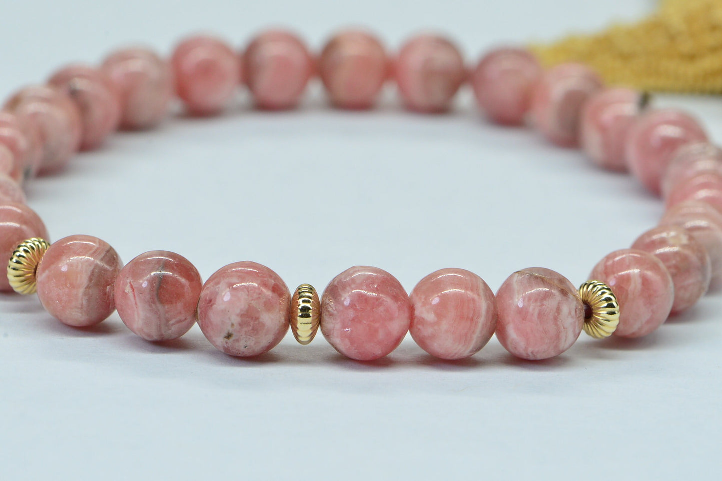 AAA Rhodochrosite Bracelet: 14K Gold Filled, Pink Gemstone Healing Crystal