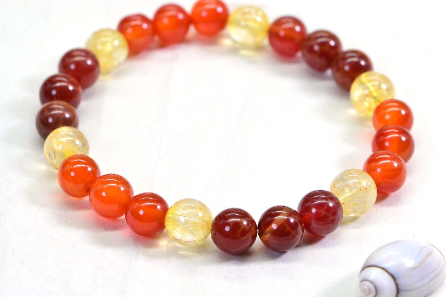 Moss Agate Lapis Citrine Beaded Bracelet: Gemstone Jewelry