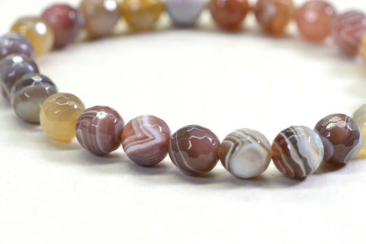 Bostwana  Agate  Beaded Bracelet Gemstone Bracelet
