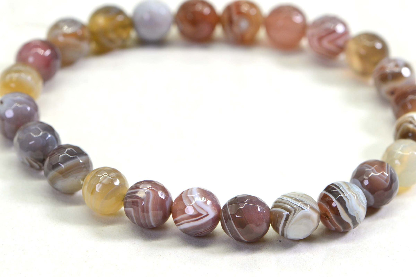 Bostwana  Agate  Beaded Bracelet Gemstone Bracelet