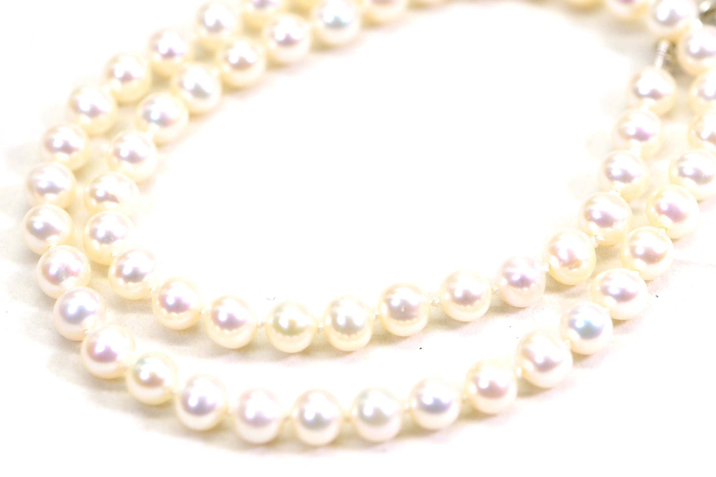Freshwater Pearl Choker: 6mm Knotted Beaded Necklace