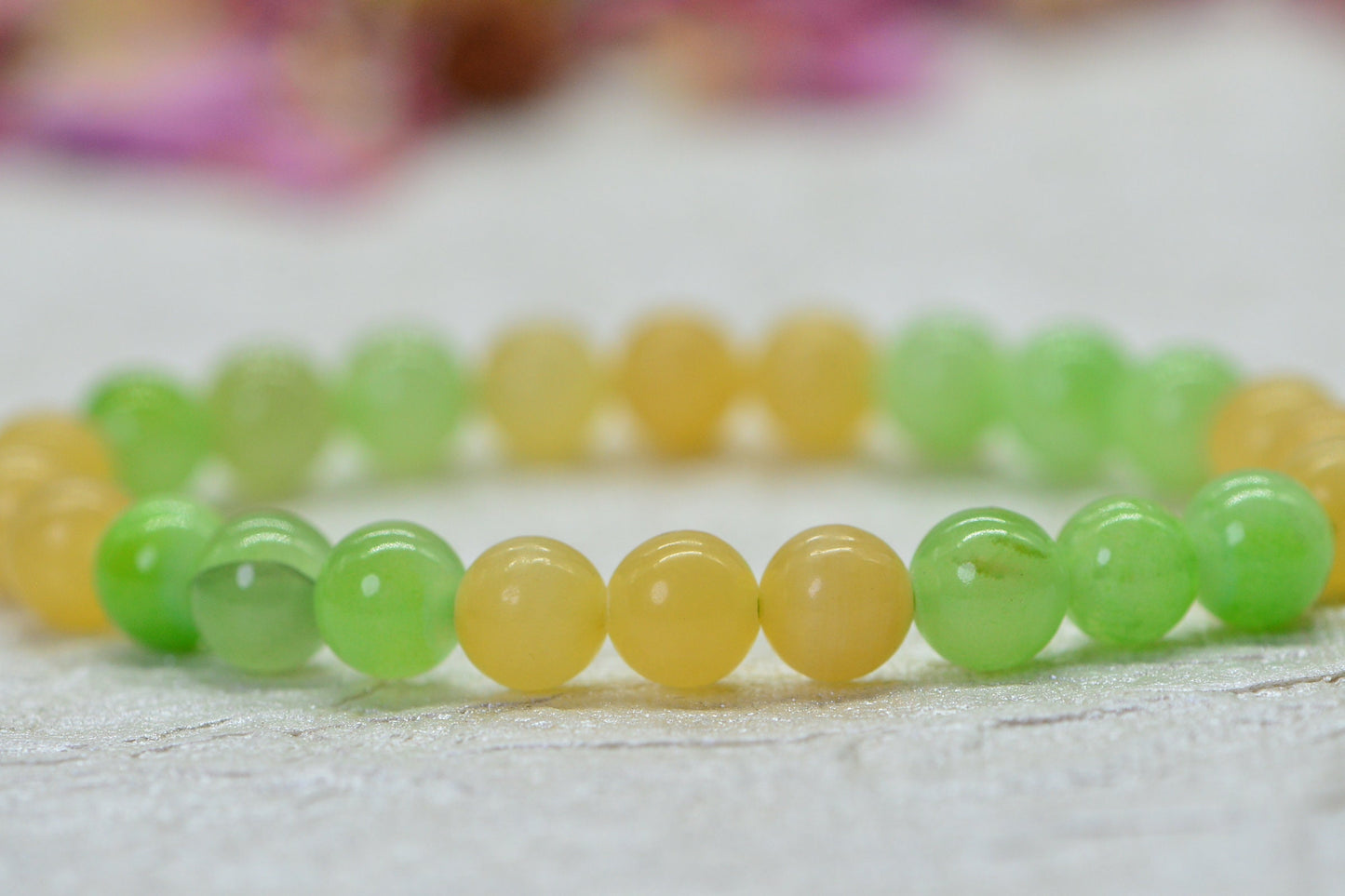 Calcite  Beaded Bracelet Gemstone Bracelet Birhtstone March