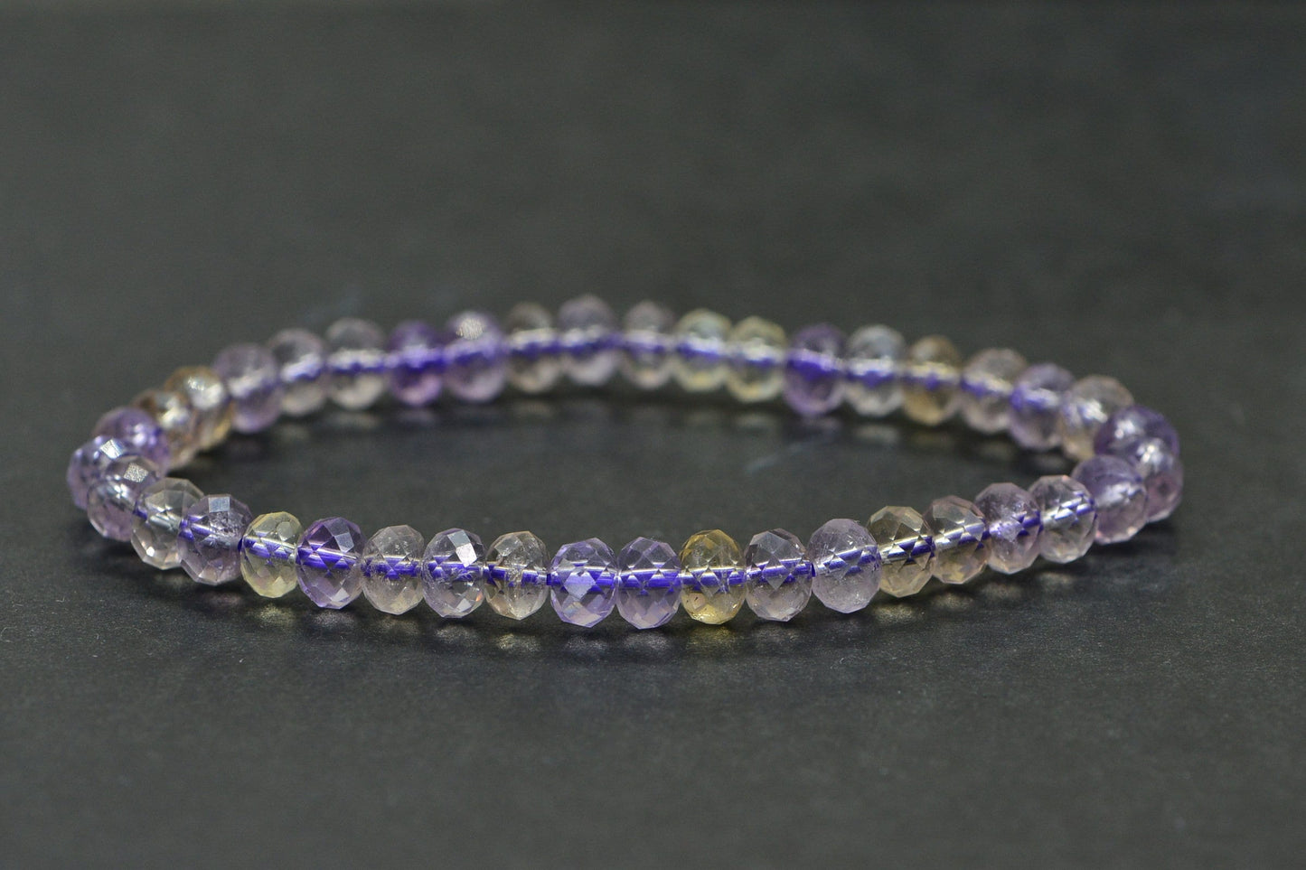 Genuine Ametrine Bracelet Healing Crystal Chakra Bracelet Stretch Adjustable