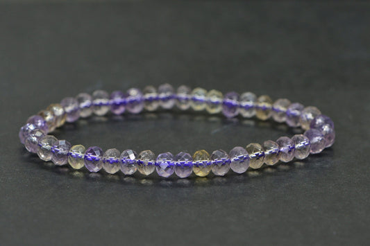 Genuine Ametrine Bracelet Healing Crystal Chakra Bracelet Stretch Adjustable