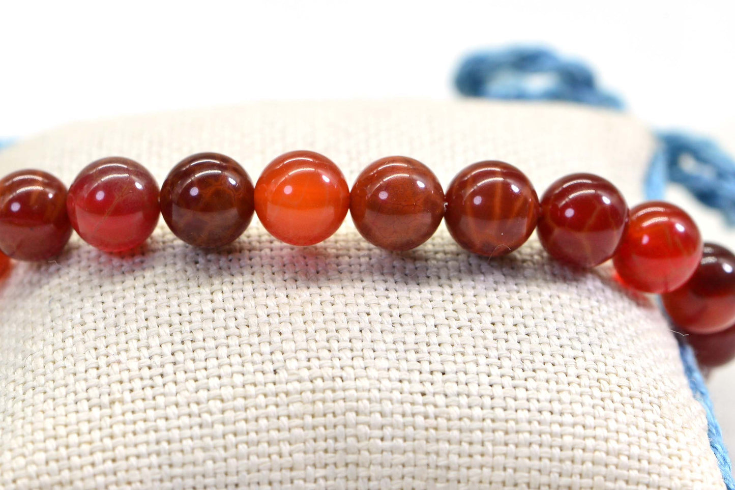 Red Agate & Carnelian Beaded Gemstone Bracelet