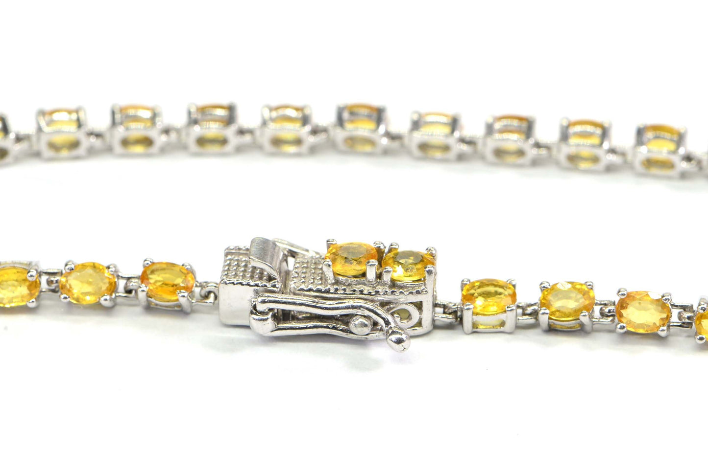 Citrine Tennis Bracelet, Sterling Silver, November Birthstone Jewelry
