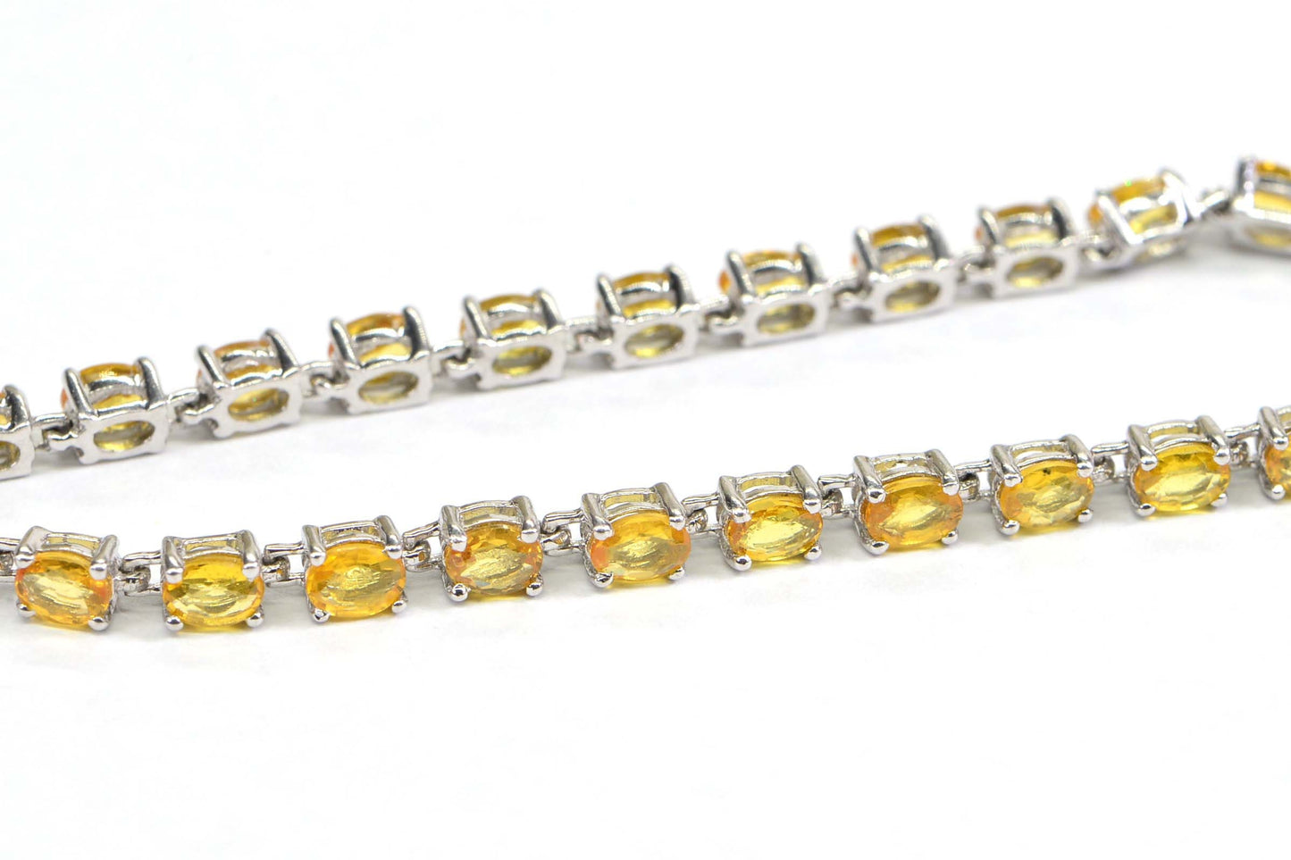 Citrine Tennis Bracelet, Sterling Silver, November Birthstone Jewelry