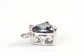 Mystic Topaz Trillion Charm: Sterling Silver Pendant Component