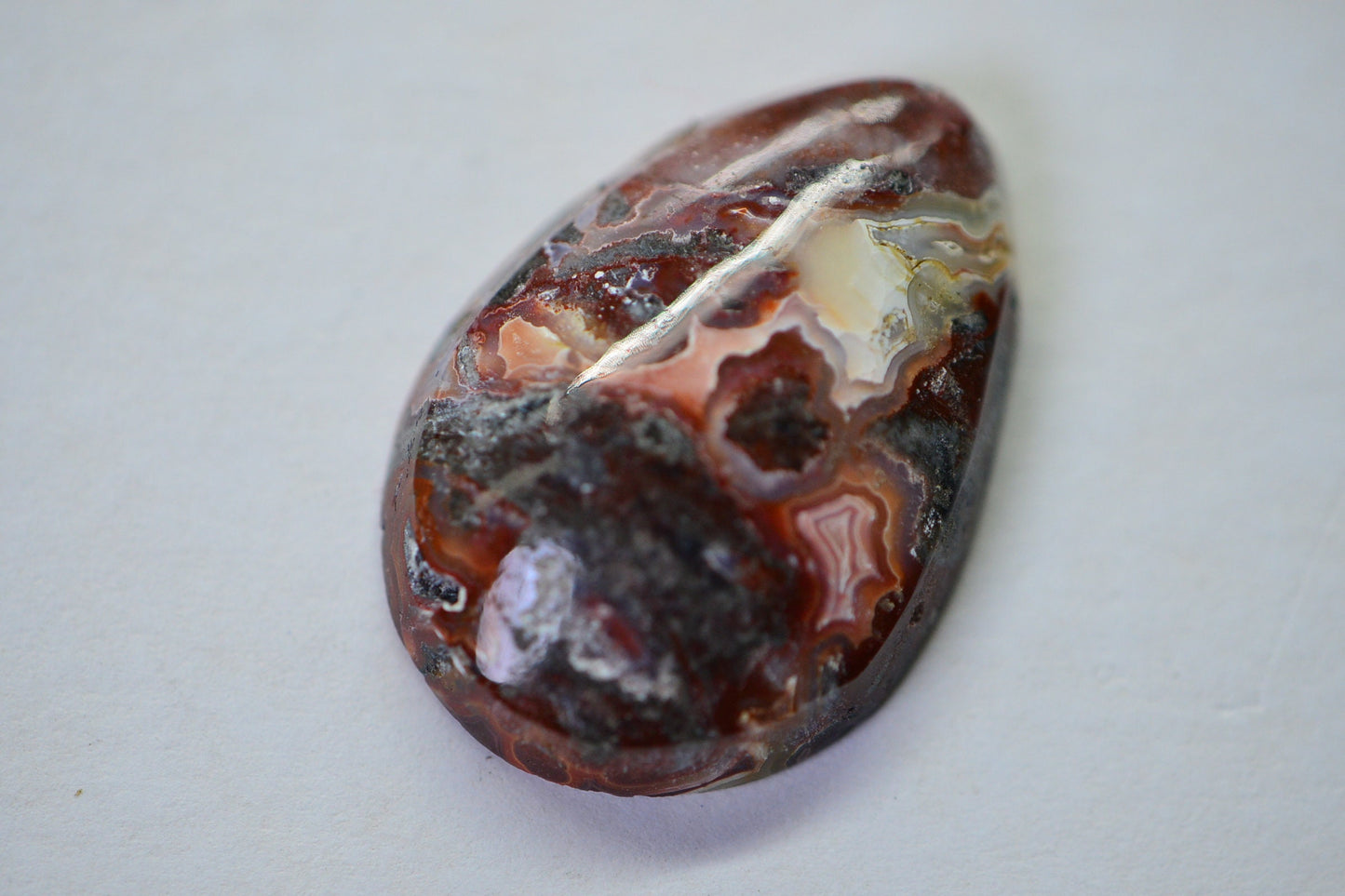 Natural Crazy Lace Agate Cabochon: Hand Cut Gemstone, Grade A
