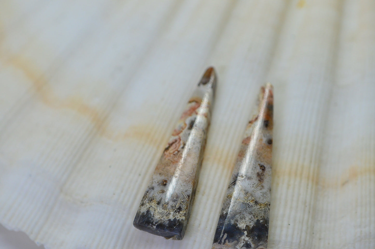 Crazy Lace Agate 2 Cabs Natural Gemstone Cabochon Undrilled Cabochons Long Teardrop Cabochon