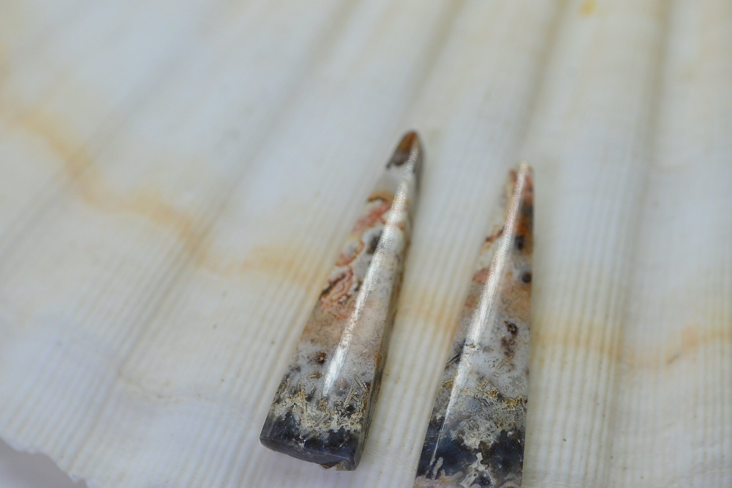 Crazy Lace Agate 2 Cabs Natural Gemstone Cabochon Undrilled Cabochons Long Teardrop Cabochon