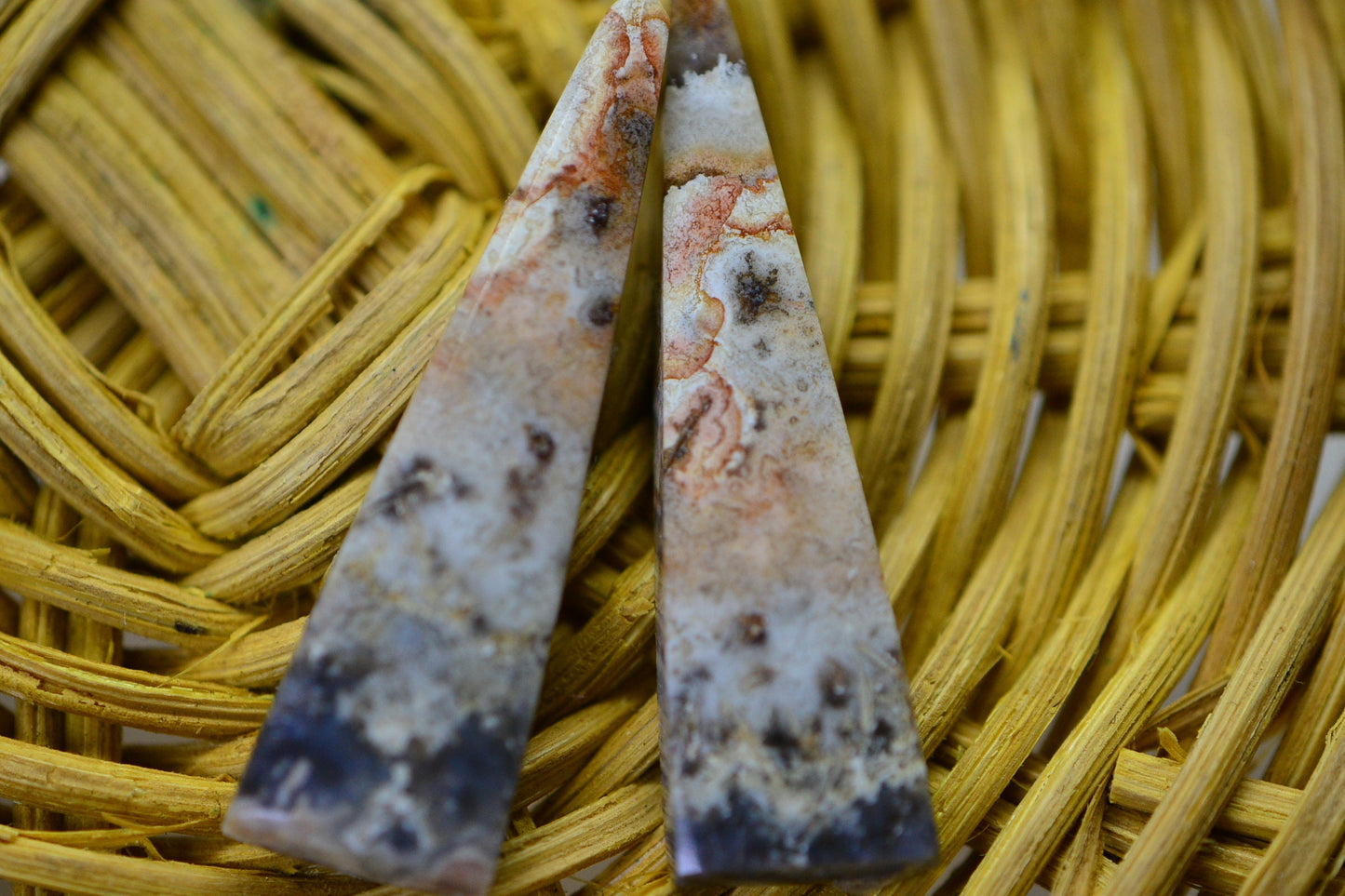 Crazy Lace Agate 2 Cabs Natural Gemstone Cabochon Undrilled Cabochons Long Teardrop Cabochon