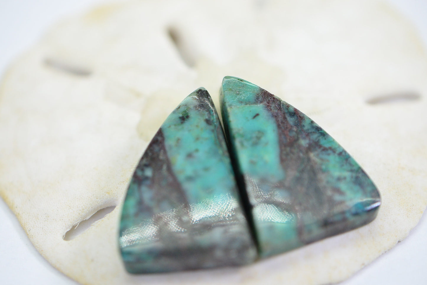 Chrysocolla Cabochons: Freeform Gemstone Pair, Blue-Green Jewelry Supplies