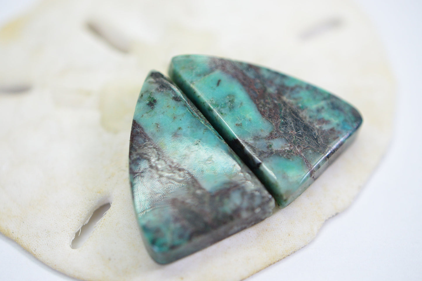 Chrysocolla Cabochons: Freeform Gemstone Pair, Blue-Green Jewelry Supplies