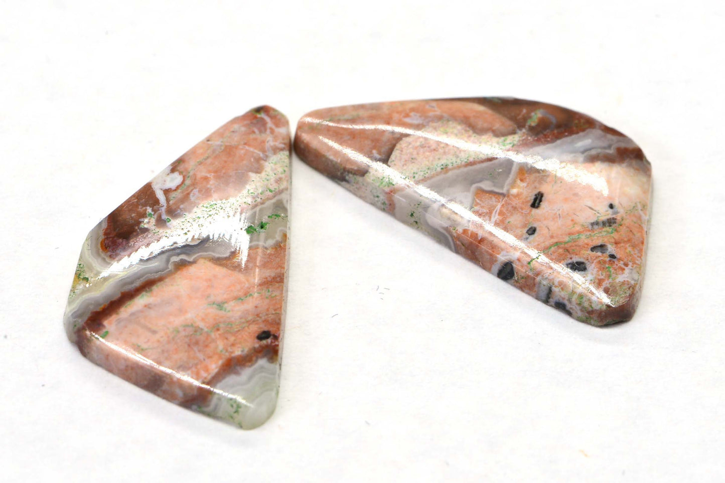 Mookaite Jasper  Cabochon  Gemstone Free form Matched Pair Undrilled Cabochons