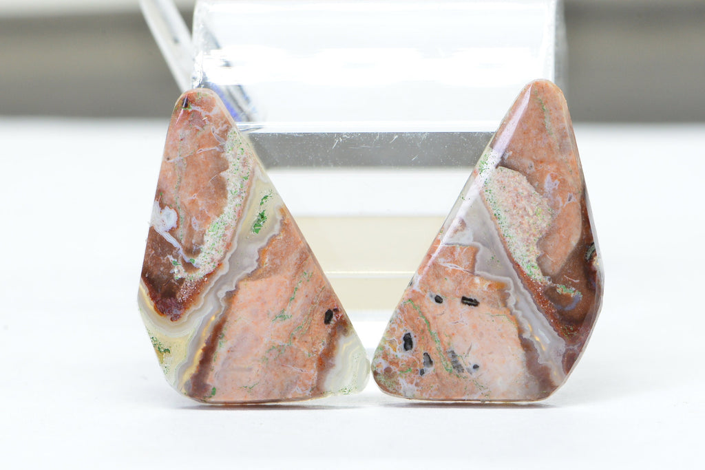 Mookaite Jasper  Cabochon  Gemstone Free form Matched Pair Undrilled Cabochons