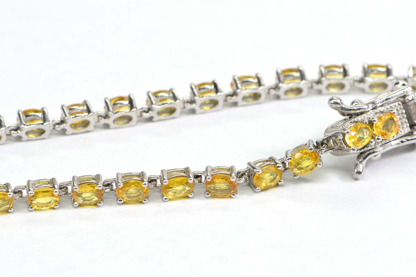Citrine Tennis Bracelet, Sterling Silver, November Birthstone Jewelry