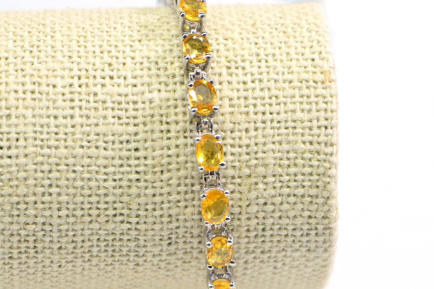 Citrine Tennis Bracelet, Sterling Silver, November Birthstone Jewelry