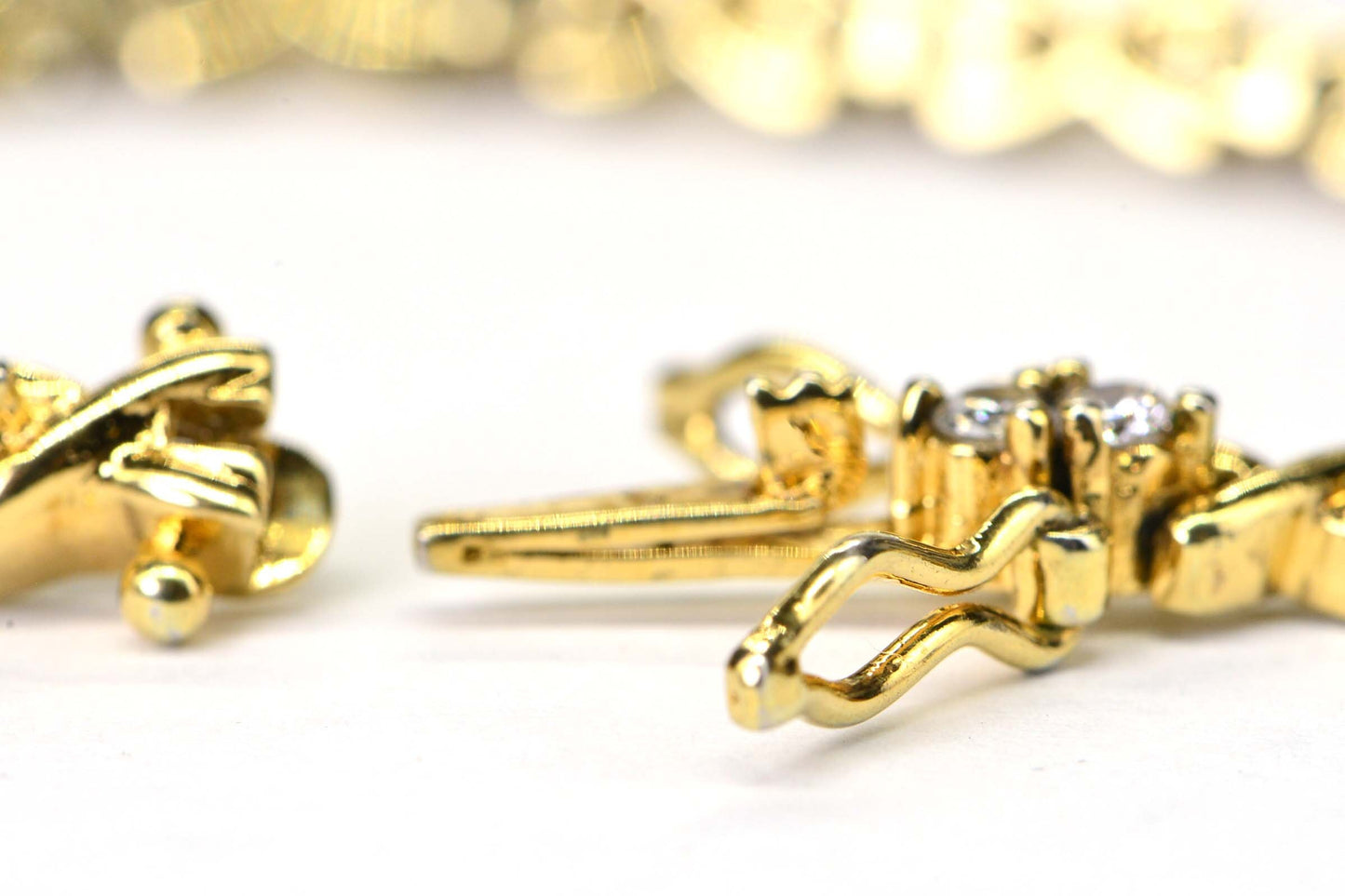 Vermeil Gold Tennis Bracelet: Double Stone Chain Link, Vintage Estate Jewelry