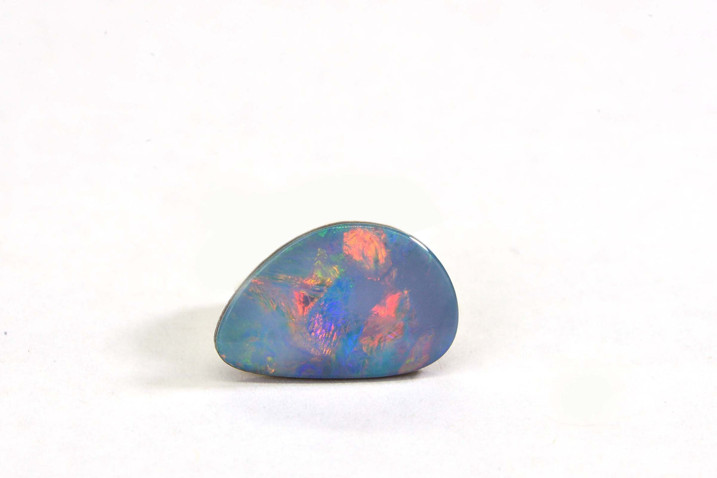 2.97Cts Black Opal Cabochon: Freeform Australian Gemstone Doublet