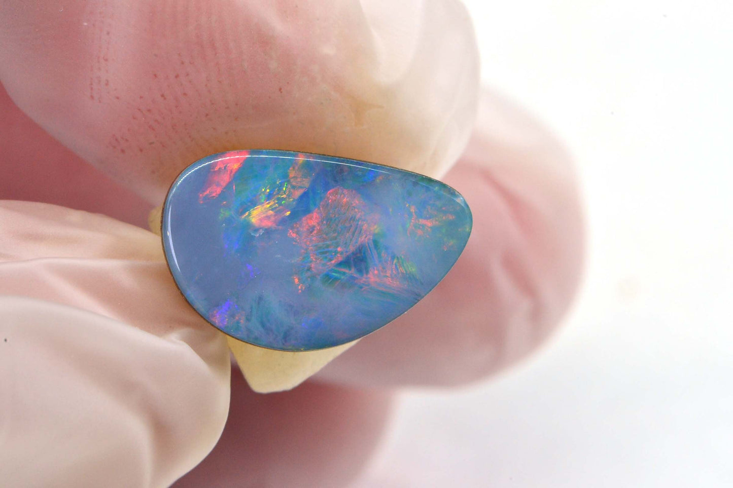 2.97Cts Black Opal Cabochon: Freeform Australian Gemstone Doublet