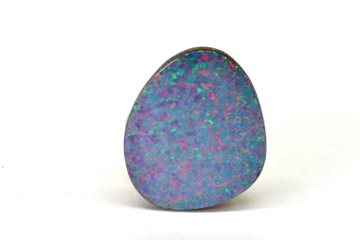 5.09CTS Australian Black Opal Freeform Cabochon Natural Gems Metallic Blue Rainbow