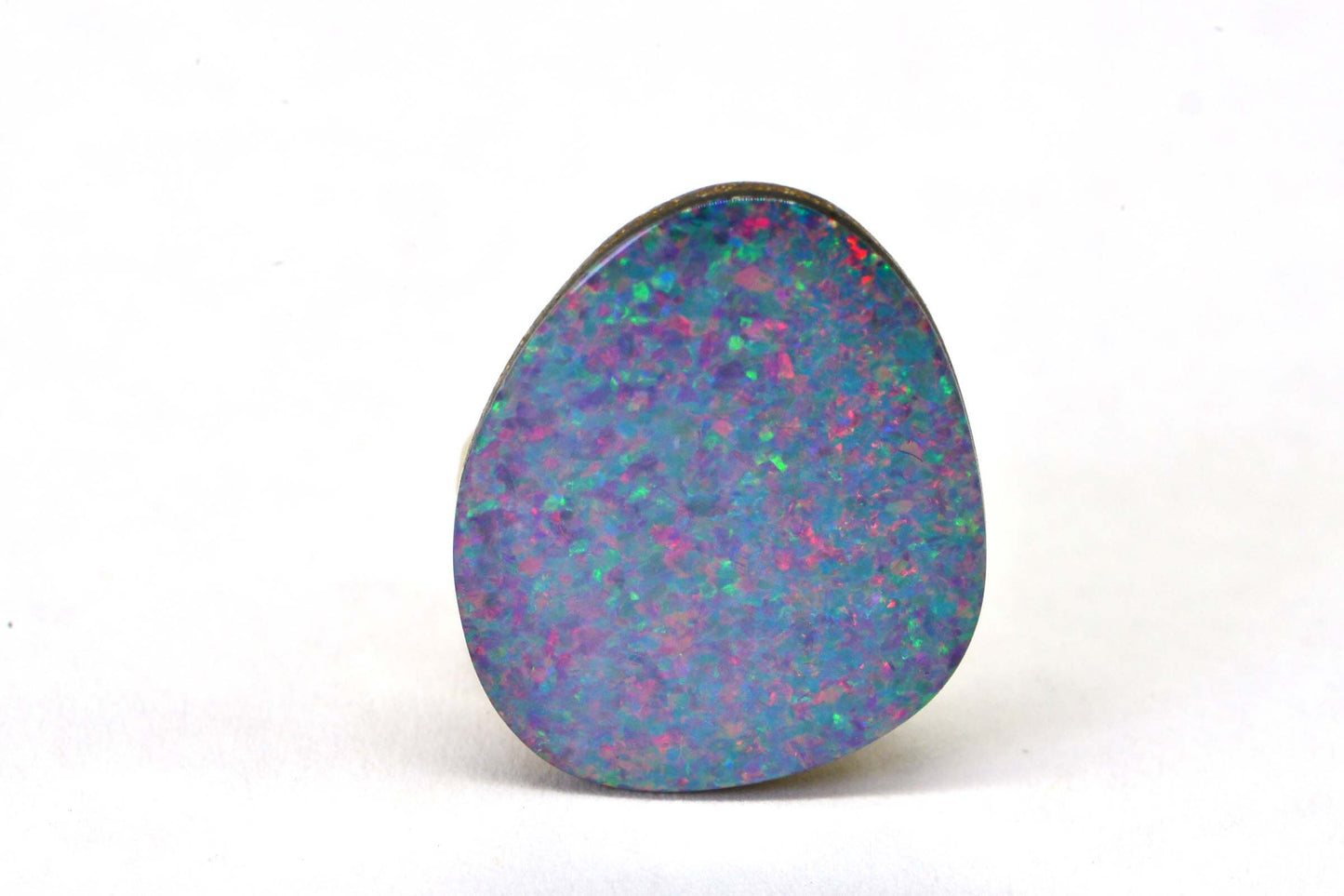 5.09CTS Australian Black Opal Freeform Cabochon Natural Gems Metallic Blue Rainbow
