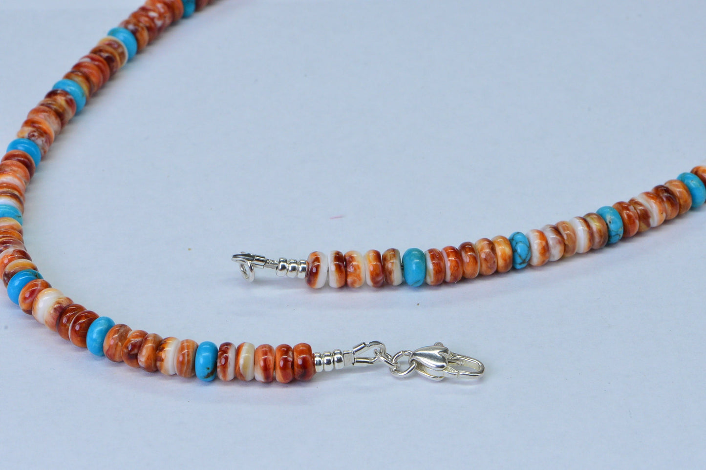 Spiny Oyster Shell Turquoise Sleeping Beauty Necklace Choker Sterling Silver Gemstone necklace