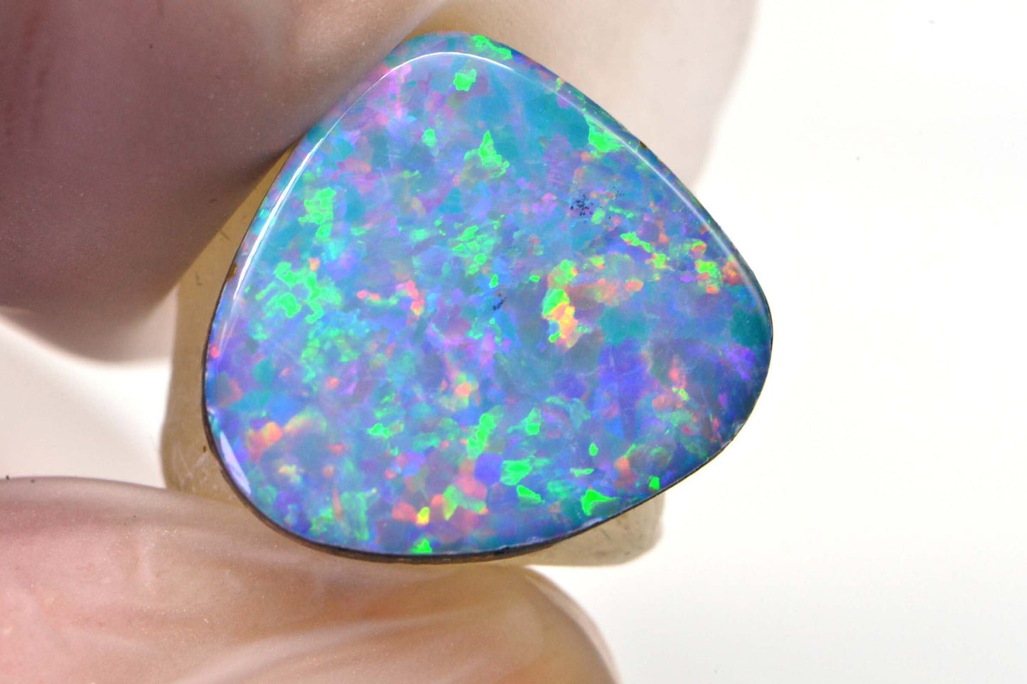 2.41CTS Australian Black Opal Freeform Cabochon Natural Gems Metallic Blue Rainbow